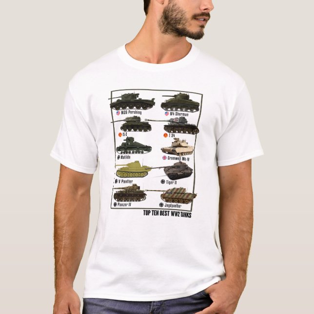 Top Ten Best WW2 Tanks Black Funny Military (Front)