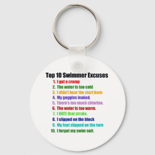 Top Ten Swimmers Excuses Keychain