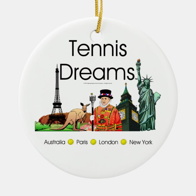 TOP Tennis Dreams Ceramic Ornament (Front)