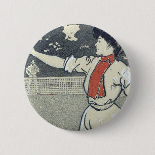 TOP Tennis Girl 2 Inch Round Button