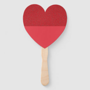 Top Textured Heart Paddle Fan – Tomato Red Custom