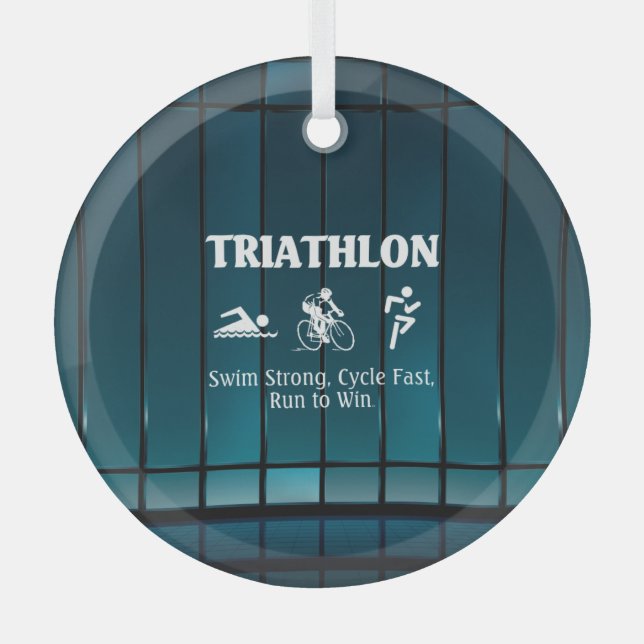 TOP Triathlon Ornement en verre (Recto)