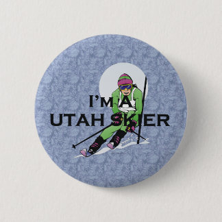 TOP Utah Skier 2 Inch Round Button