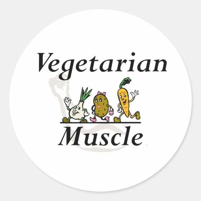 TOP Vegetarian Muscle Classic Round Sticker (Front)