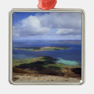 Top view: burra sound, graemsay & orkney mainland metal ornament
