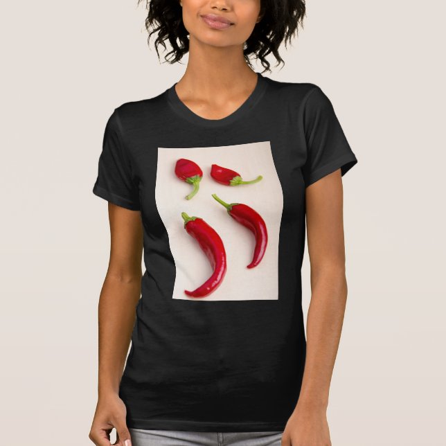 Top view of hot chili peppers (Front)
