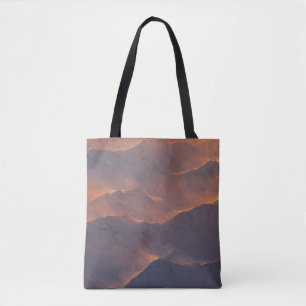 TOP VIEW OF MOUNTAIN TOTE BAG