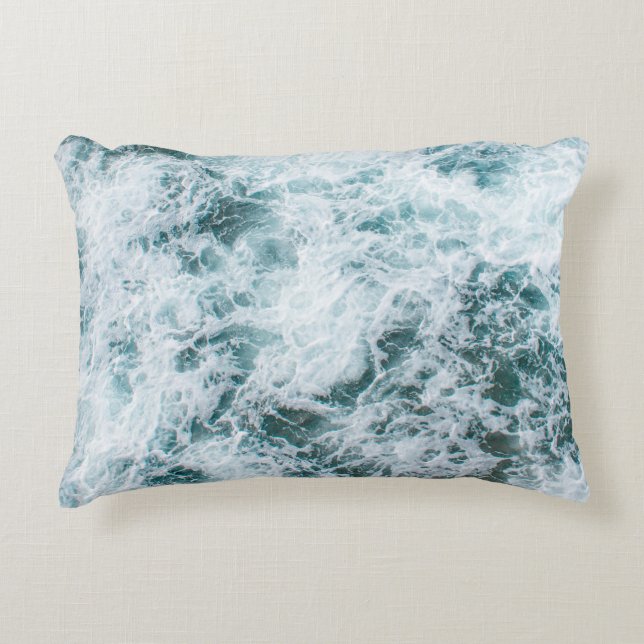 Top view of ocean waves accent pillow (Front)