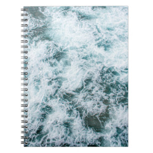 Top view of ocean waves notebook