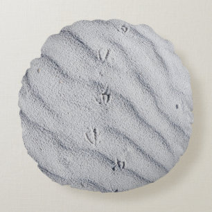 Top view of sand dunes round pillow