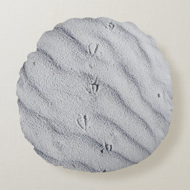 Top view of sand dunes round pillow (Front)