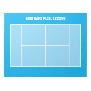 Top view padel tennis court line dimension drawing notepad