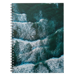 Top view photo of body of water notebook