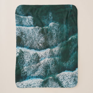 Top view photo of body of water sherpa blanket