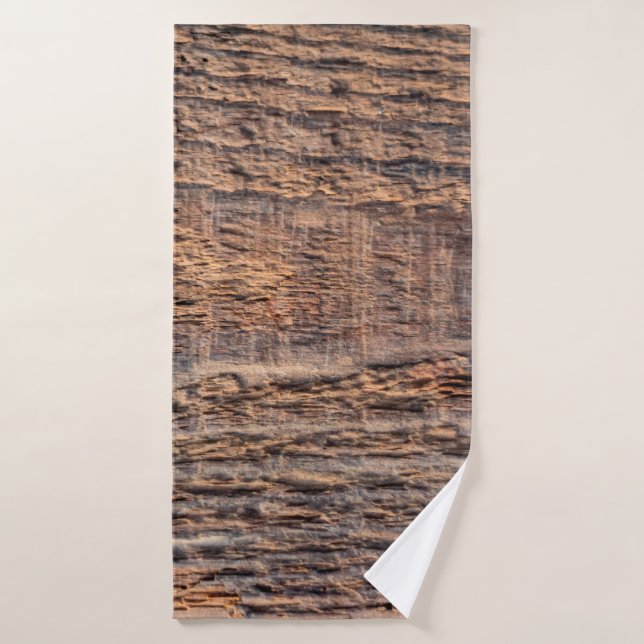 Top view texture of old wood. abstract,aged,antiqu bath towel (Bath Towel)