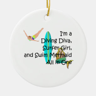 TOP Water Girl Ceramic Ornament