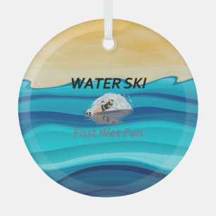 TOP Water Ski Glass Ornement