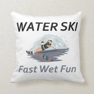 TOP Water Ski Throw Pillow