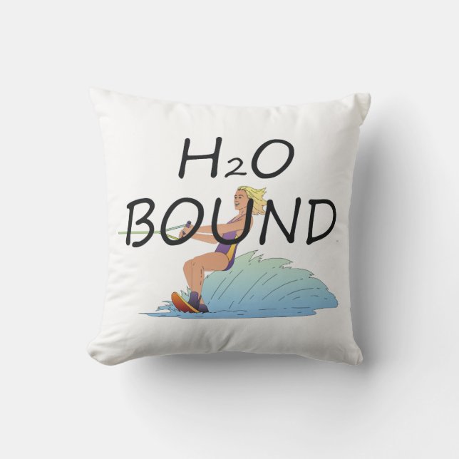 TOP Water Skiing Throw Pillow (Front)