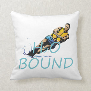 TOP Water Skiing Throw Pillow