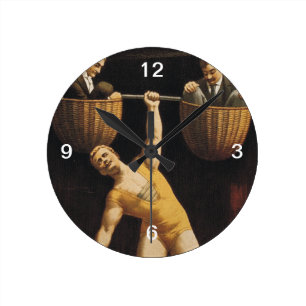 TOP Weightlifting Old School Round Clock