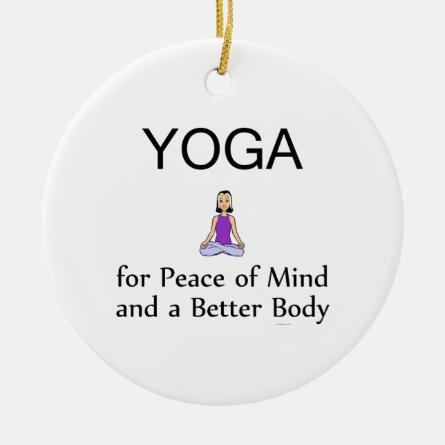 TOP Yoga Slogan Ceramic Ornament (Front)