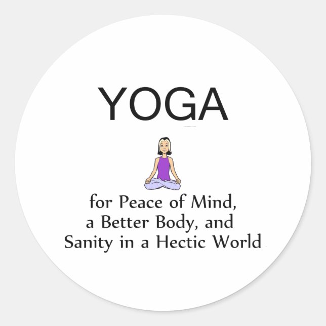 TOP Yoga Slogan Classic Round Sticker (Front)