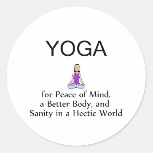 TOP Yoga Slogan Classic Round Sticker