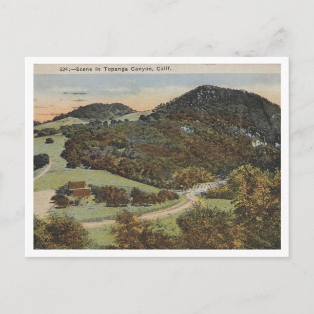 Topanga Canyon, California 1924 Vintage Style Postcard (Front)