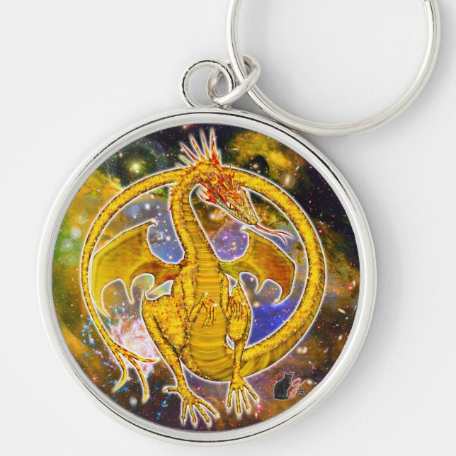 Topaz Cosmic Dragon  Keychain (Front)