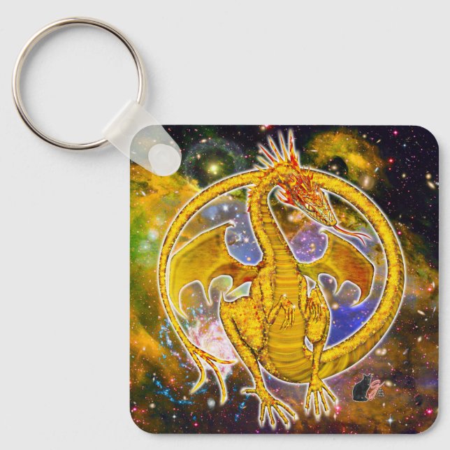 Topaz Cosmic Dragon  Keychain (Front)