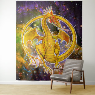Topaz Cosmic Dragon Tapestry