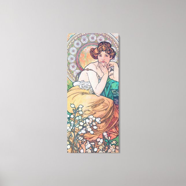 Topaz (Four Jewels), Alphonse Mucha Canvas Print (Front)