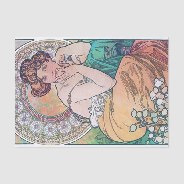 Topaz (Four Jewels), Alphonse Mucha Tissue Paper (Front)