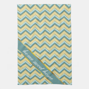 Topaz Glitter Chevron Pattern Kitchen Towel