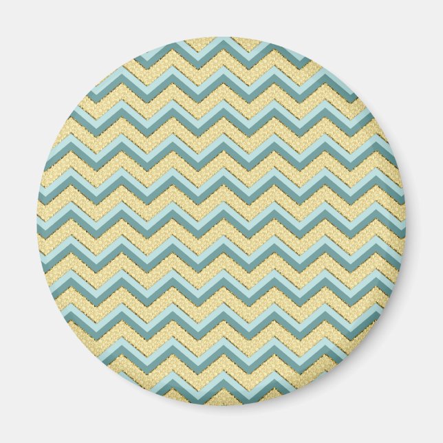 Topaz Glitter Chevron Pattern Magnet (Front)