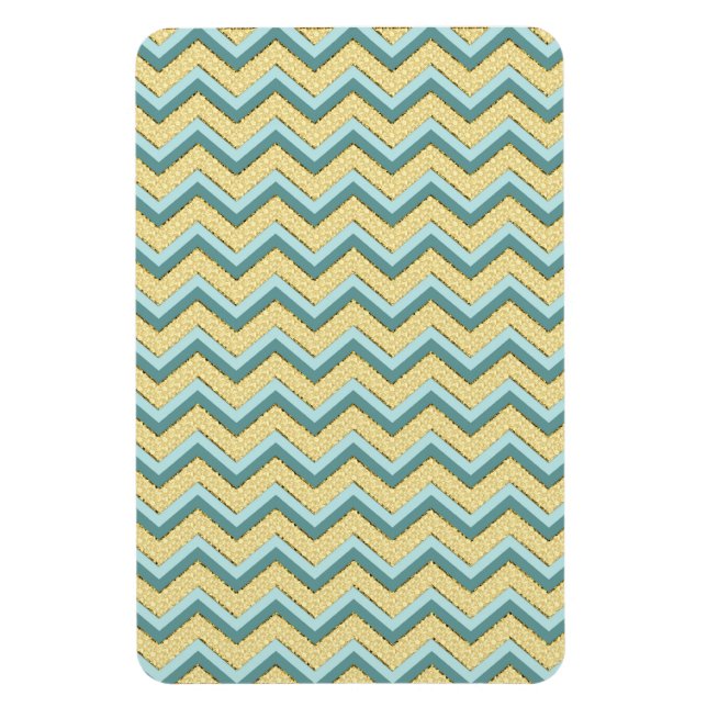 Topaz Glitter Chevron Pattern Magnet (Vertical)