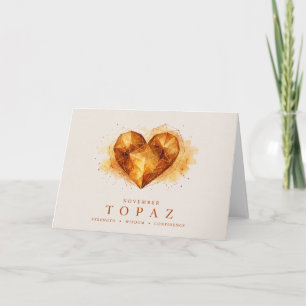 Topaz Heart Birthstone Card