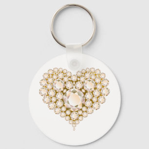 Topaz Heart Gems Keychain