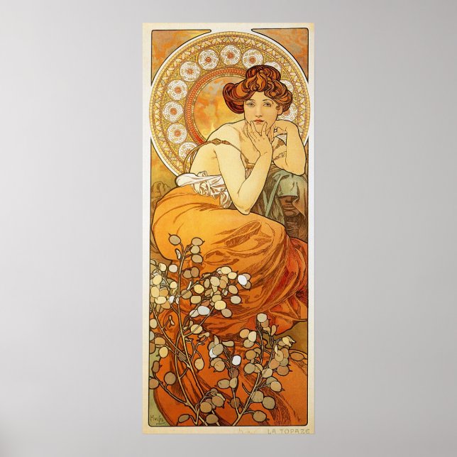 Topaz Illustration by Alphonse Mucha Poster (Front)
