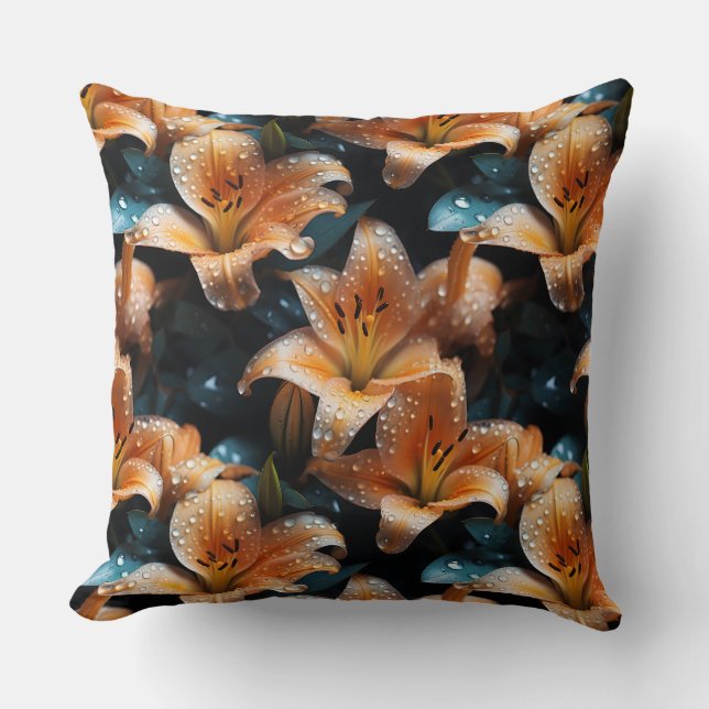 Topaz Lillies  Throw Pillow (Front)