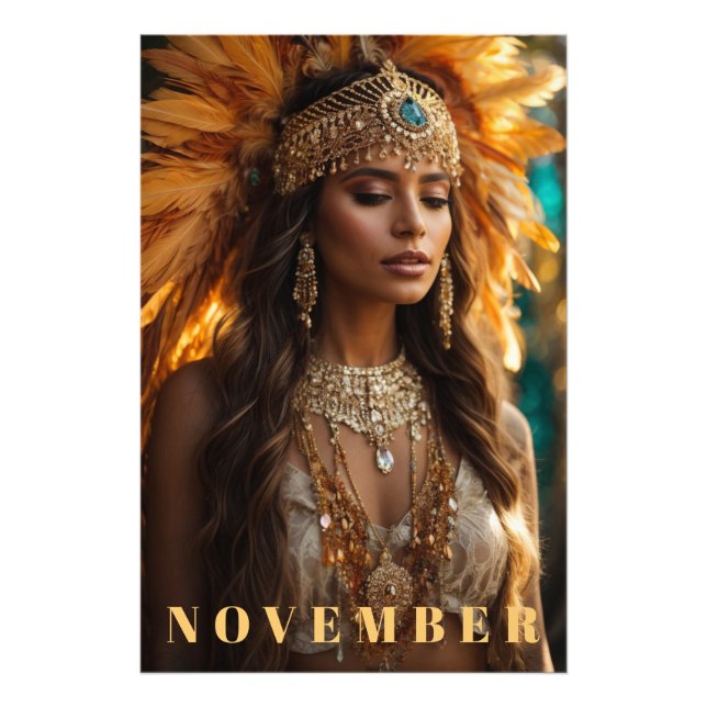 *~* Topaz NOVEMBER Headdress AP53 Birthstone Photo Print (Front)