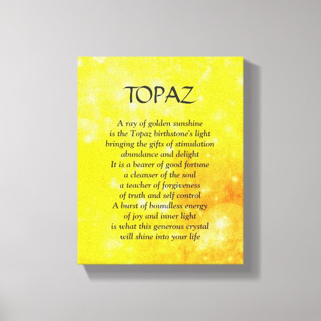Topaz pierre de naissance - Novembre poème toile d (Recto)