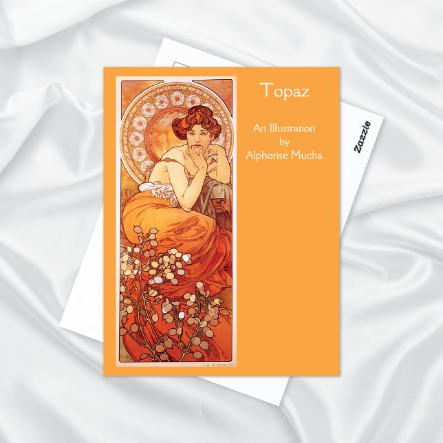Topaz Precious Stones Alphonse Mucha Postcard (Creator Uploaded)