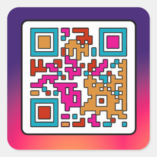 Topeka Art Guild Site Colourful QR Code Square Sticker