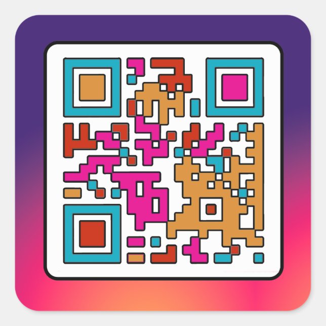 Topeka Art Guild Site Colourful QR Code Square Sticker (Front)