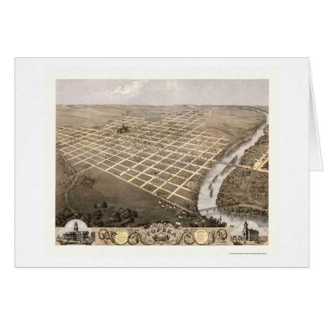Topeka, carte panoramique de KS - 1869 (Devant horizontal)