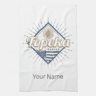 Topeka City Kansas United States Sunflower USA Kitchen Towel