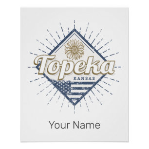 Topeka City Kansas United States Sunflower USA Poster