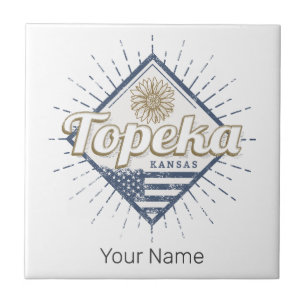 Topeka City Kansas United States Sunflower USA Tile